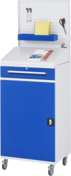 Preview: Beistellschrank Stehpult 04, B650xT520xH1235/1345/1895mm, mobil