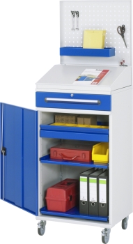Preview: Beistellschrank Stehpult 04, B650xT520xH1235/1345/1895mm, mobil