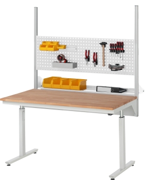 Preview: Arbeitstisch elektrisch höhenverstellbar, B1500xT1000xH720-1120mm, B-Platte-25 mm