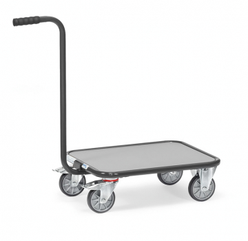 Griffroller 250 kg in Anthrazitgrau (RAL 7016), Holzplattform, Ladefläche LxB 600x500 mm