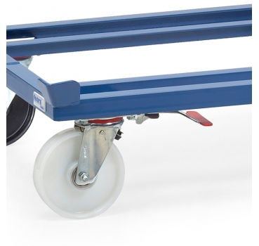 2 Lenkrollen mit feststehenden Feststeller-Betätigungshebel