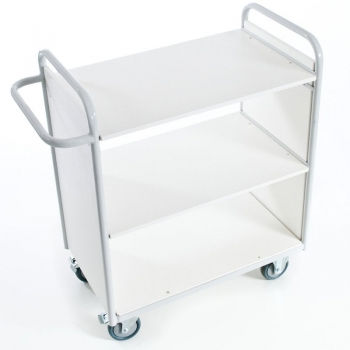 Preview: Regalwagen, 3 Ladeflächen und Seitenwänden, 150 kg Tragkraft, 1000x500x1070 mm Ladeflächen