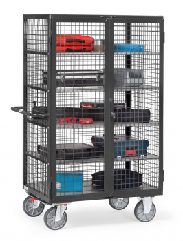 Kastenwagen in anthrazitgrau, Doppelflügeltür, 750 kg Tragkraft