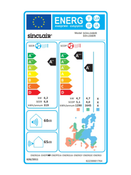 Sinclair RAY Split-Klimaanlage 6.2 kW / 6.5 kW