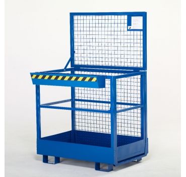 Stapler-Arbeitsbühne - Arbeitskorb, 2 Personen, Tragl. 300 kg, BxHxT 1200x1900x800 mm