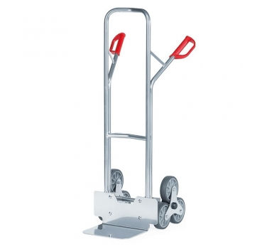 Alu-Treppenkarren, 200 kg Tragkraft, Höhe 1300 mm, dreiarmige Rad-Sterne