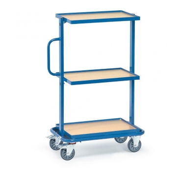 Beistellwagen 200 kg, mit 3 Böden aus Holz