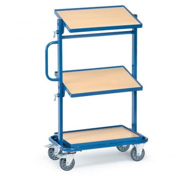 Beistellwagen 200 kg, mit 3 Böden aus Holz