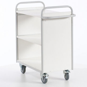 Preview: Regalwagen, 3 Ladeflächen und Seitenwänden, 150 kg Tragkraft, 800x500x1070 mm Ladeflächen