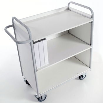 Preview: Regalwagen, 3 Ladeflächen und 3 Wände, 150 kg Tragkraft, 1000x490x1070 mm Ladeflächen