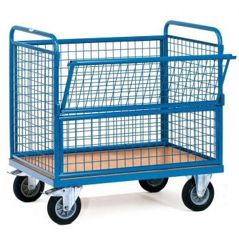 Drahtkastenwagen 600 kg, mit Wänden aus Drahtgitter 50 x 50 x 4 mm
