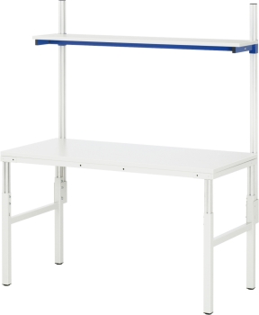 Arbeitstisch Etagenbord, B1200xT500xH650-1000/2040mm, EGB-Melamin-Platte 28mm