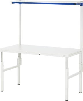 Preview: Arbeitstisch Etagenbord, B1200xT900xH650-1000/2040mm, EGB-Melamin-Platte 28mm