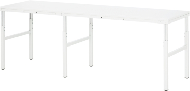 Preview: Arbeitstisch Basis Serie E, B1500xT500xH650-1000mm, Melamin-Platte 22mm