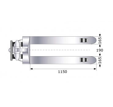 Preview: Edelstahl-Gabelhubwagen, Tragkraft 2t/2000kg, Gabel-L 1150mm, Hub 115mm-3