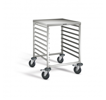 Edelstahl Regalwagen mit Arbeitsplatte, 662x733x845 mm, RWRA 851