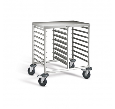 Edelstahl Regalwagen mit Arbeitsplatte, 820x613x845 mm, RWRA 852