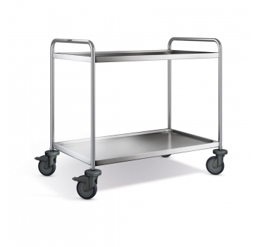 Preview: Edelstahl Servierwagen, 2 Borde, SW 10x6-2B-2