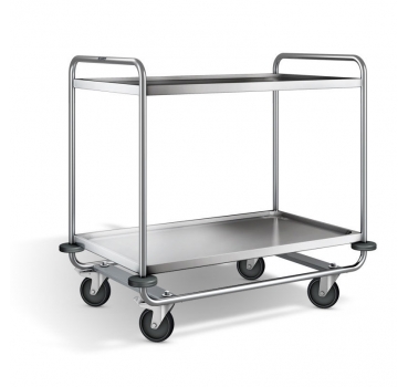 Edelstahl Servierwagen, 2 Borde, Ladefl. 1000x600mm, Tragkr. 160kg, SW 10x6-5B