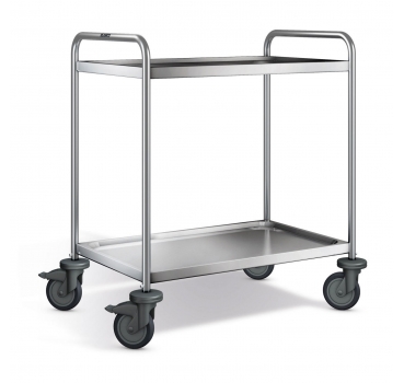 Preview: Edelstahl Servierwagen, 2 Borde, SW 8x5-2-2
