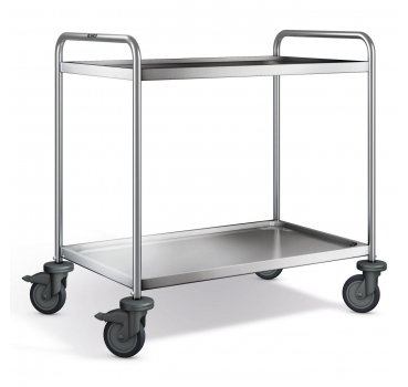 Preview: Edelstahl Servierwagen, 2 Borde, SW 9x6-2-2