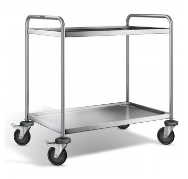 Edelstahl Servierwagen, 2 Etagen, Ladefl. 900x550mm, Tragkr. 120kg, SW 9x6-2