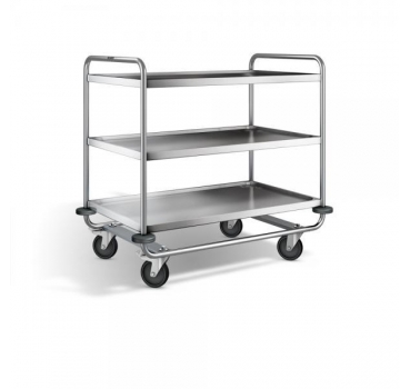 Edelstahl Servierwagen, 3 Borde, Ladefl. 1000x600mm, Tragkr. 200kg, SW 10x6-3