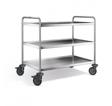 Preview: Edelstahl Servierwagen, 3 Borde, SW 10x6-3B-2