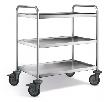 Preview: Edelstahl Servierwagen, 3 Borde, SW 8x5-3-2