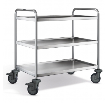 Preview: Edelstahl Servierwagen, 3 Borde, SW 9x6-3-2