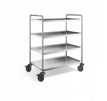 Preview: Edelstahl Servierwagen, 4 Borde, SW 10x6-4B-2