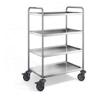 Preview: Edelstahl Servierwagen, 4 Borde, SW 8x5-4-2