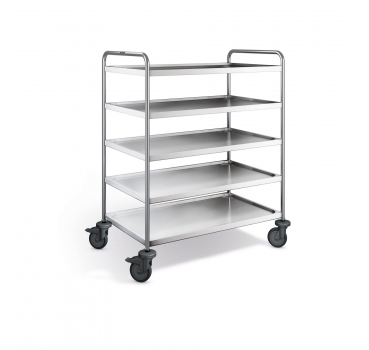 Preview: Edelstahl Servierwagen, 5 Borde, SW 10x6-5B-2