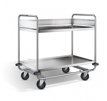 Edelstahl Tischwagen, 2 Etagen, Ladefläche 1000x600mm, Tragkraft 160 kg,  ARW 10x6-2