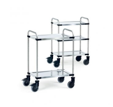 Edelstahlwagen bis 150 kg, mit Rohrschiebebügel