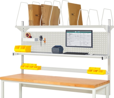 System-Aufbau - Komplettset 03, für Produktbreite 2000 mm, RAL7035/RAL7035