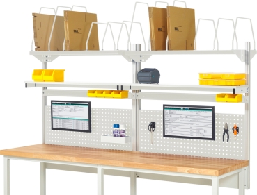 System-Aufbau - Komplettset 03, für Produktbreite 2500 mm, RAL7035/RAL7035