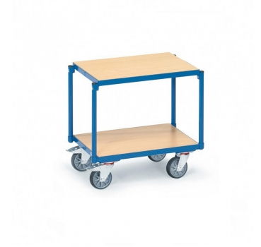 Etagen-Roller mit 2 Etagen aus Holz, Tragkraft 250 kg, Ladefläche 610x410 mm