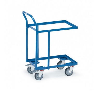 Etagen-Roller mit 2 Ebenen, offener Rahmen, Rohrschiebebügel, 250 kg