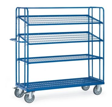 Etagenwagen mit verstellbaren Böden 600 kg, mit 3 losen Drahtgitterböden