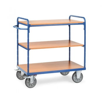 Etagenwagen mit Böden bis 600 kg, mit 3 Böden aus Holz