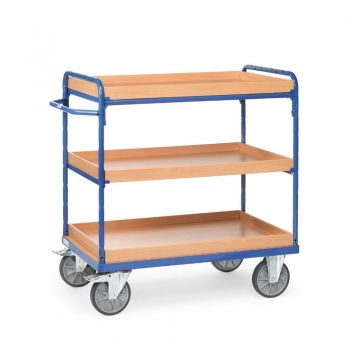 Etagenwagen mit Kästen 500-600 kg, mit 3 Kästen aus Holz