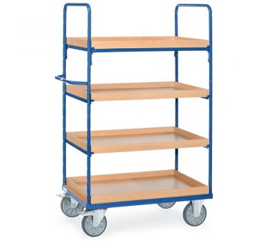 Etagenwagen mit Kästen 600 kg, mit 4 Kästen aus Holz