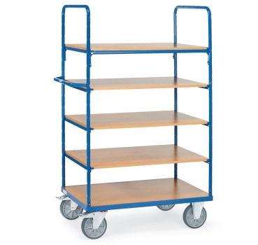 Etagenwagen mit Böden 600 kg, mit 5 Böden aus Holz