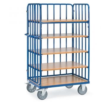 Etagenwagen mit Böden 600 kg, mit 5 Böden aus Holz