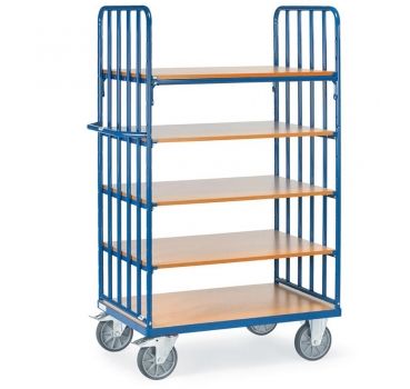 Etagenwagen 5 Holz-Böden, 600 kg Tragkraft