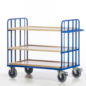 Preview: Etagenwagen-Grundmodell für Kästen, 500 kg Tragkraft, 1390x800 mm LxB