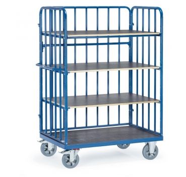 Etagenwagen 1200 kg, mit 4 Böden aus Holz