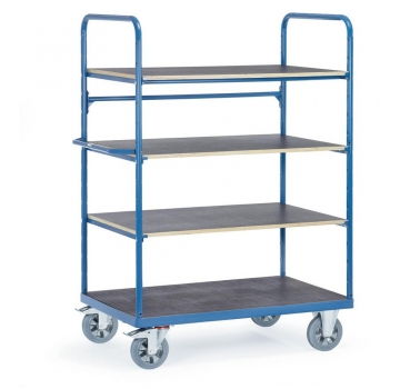 Etagenwagen 1200 kg, mit 4 Böden aus Holz