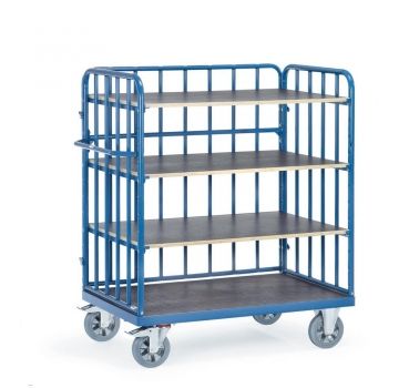 Etagenwagen 1200 kg, mit 4 Böden aus Holz